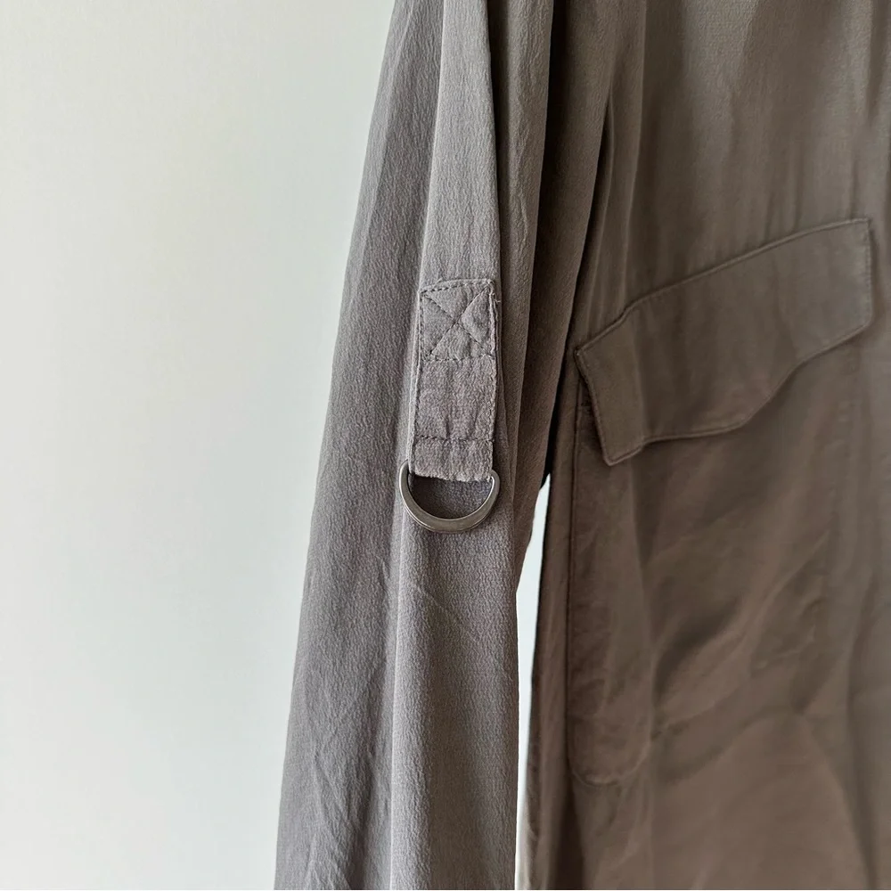 Eileen Fisher • Popover Roll Tab Silk Blouse - Picture 4 of 6